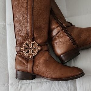 Tory Burch Brown Leather Riding Boots